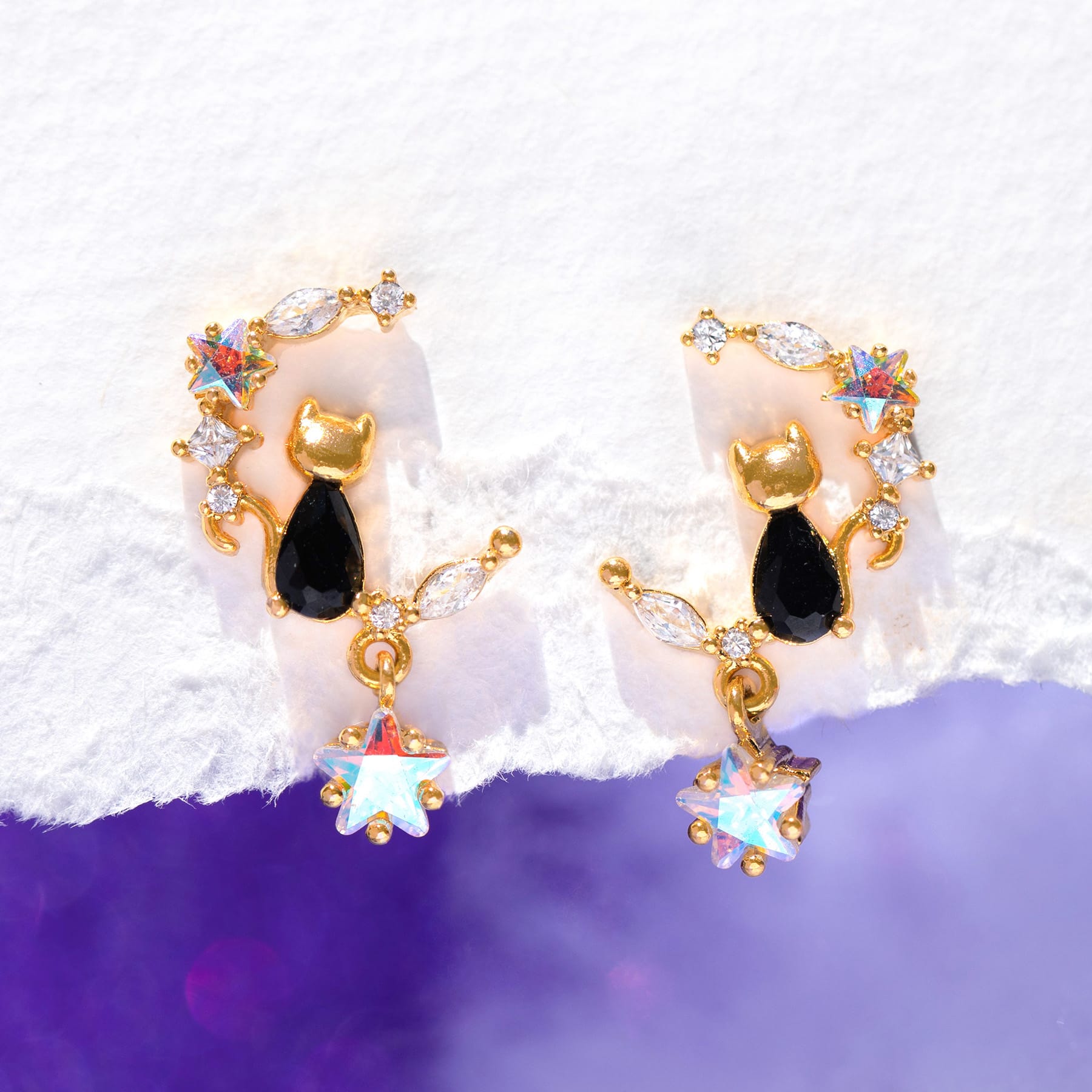 Iridescent Meowlight Earrings