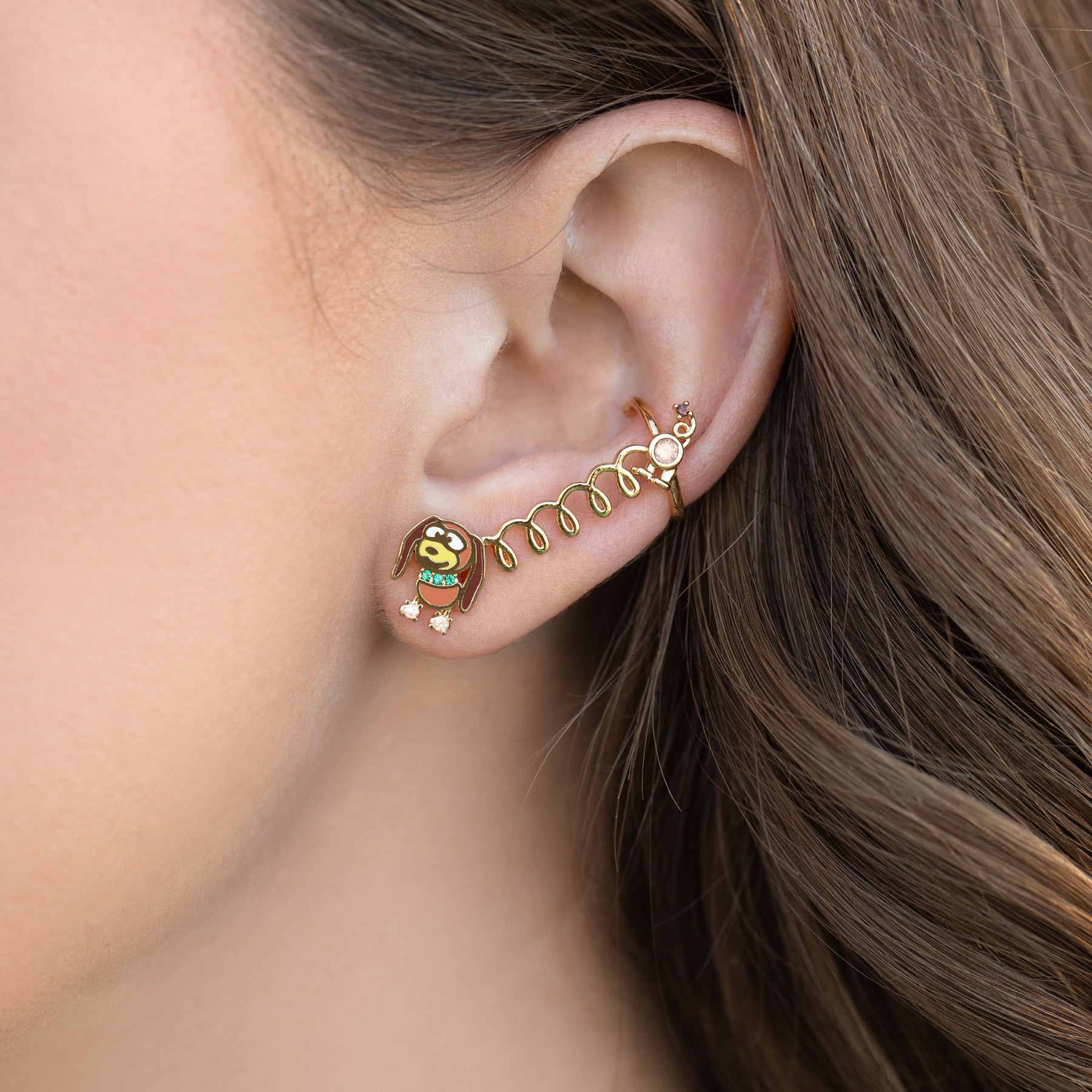 Pixar Toy Story Slinky Dog Stud + Ear Cuff