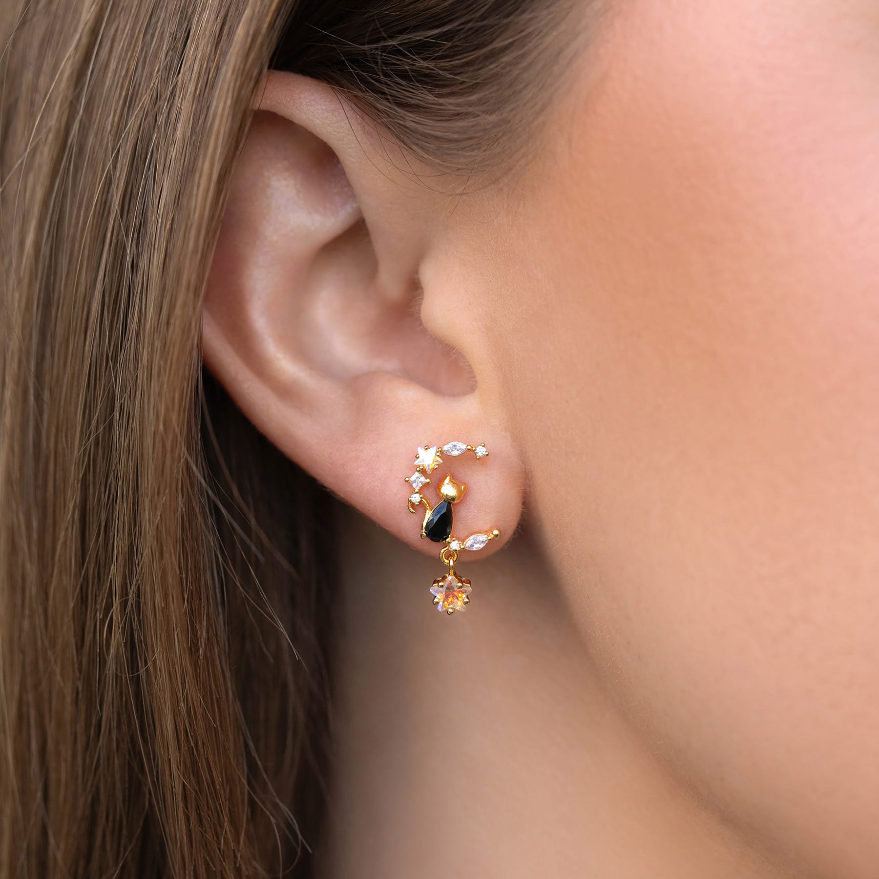 Iridescent Meowlight Earrings