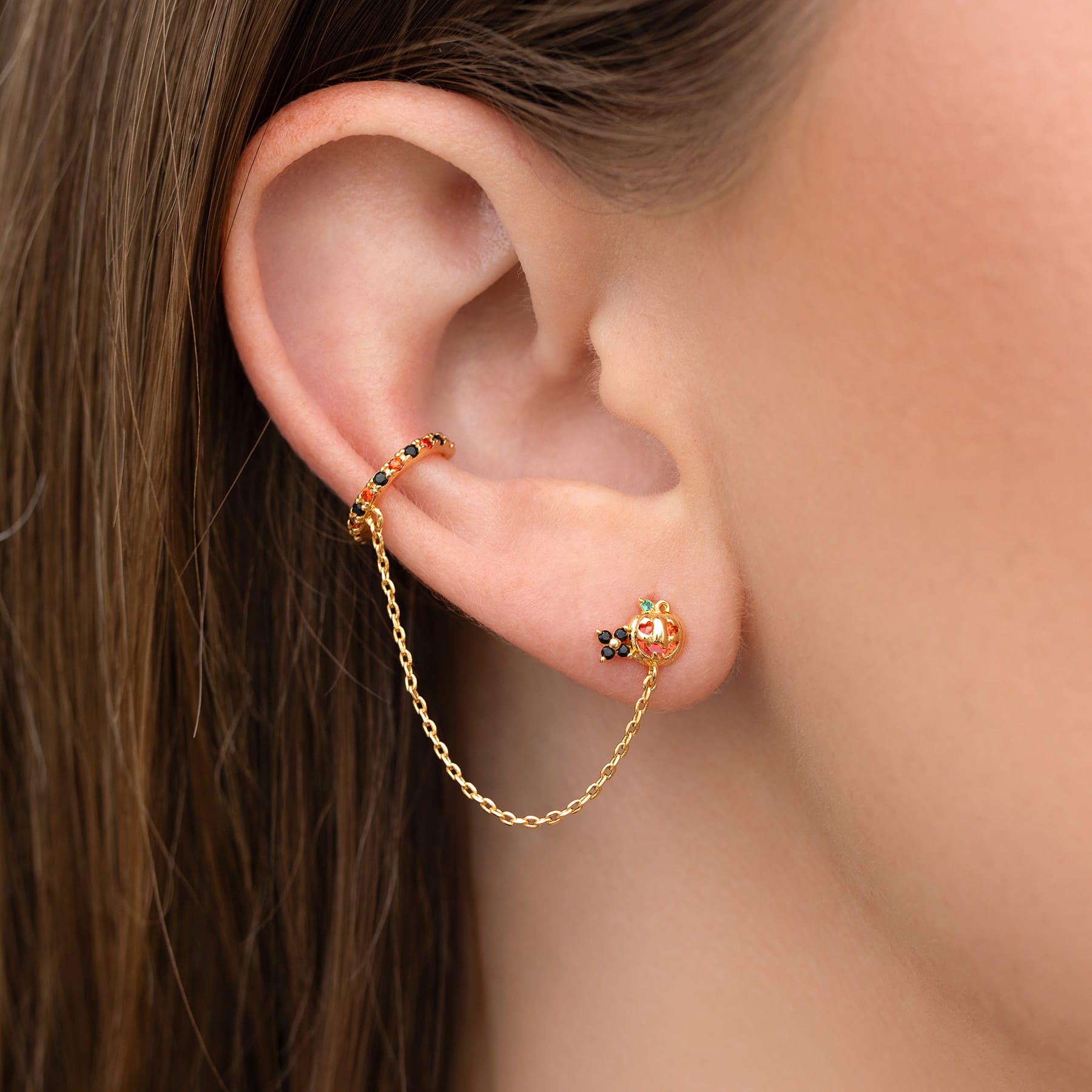 Pumpkin Spice Stud + Ear Cuff