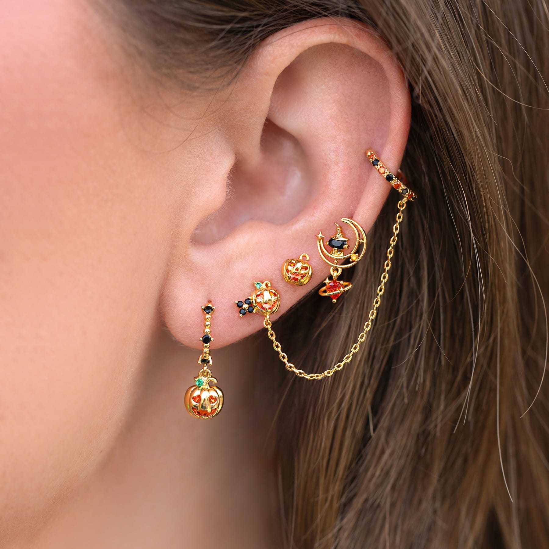 Spooky Pumpkin Studs